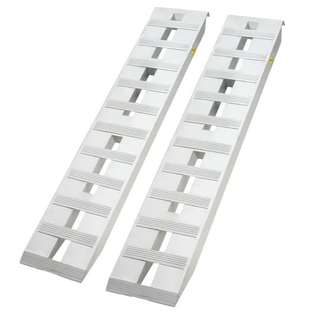 Mescukay 2PCS Aluminum Loading Ramps Heavy Duty 6000 LBS Car Ramp Top Hook Attaching End, Non-Slip Rungs, Safety,  Trailer Ramps for Trucks, Autos, Tractors, ATV/UTV, Motorcycles