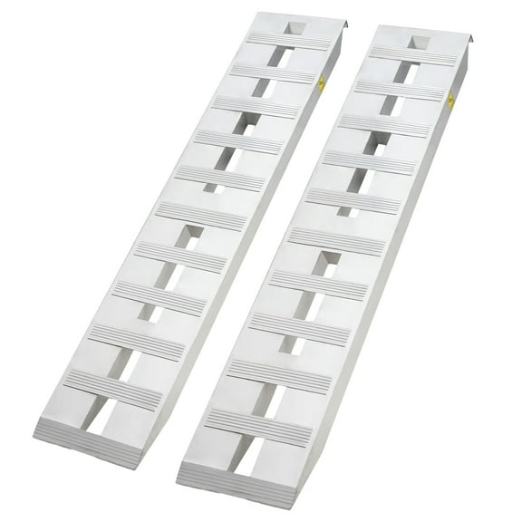 Mescukay 2PCS Aluminum Loading Ramps Heavy Duty 6000 LBS Car Ramp Top Hook Attaching End, Non-Slip Rungs, Safety,  Trailer Ramps for Trucks, Autos, Tractors, ATV/UTV, Motorcycles