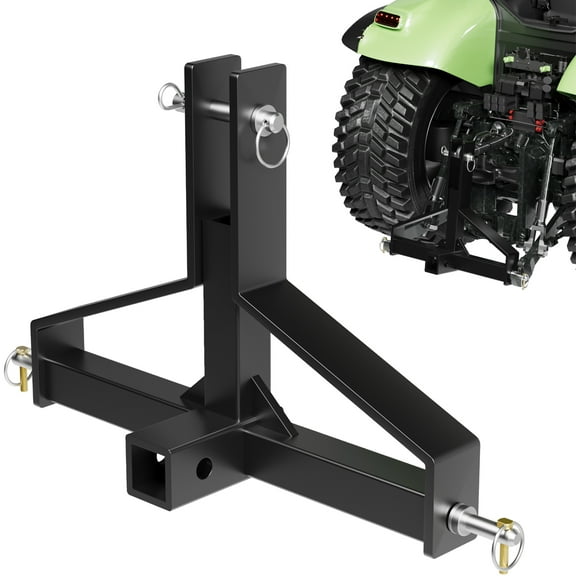 Mescukay 3 Point Quick Hitch Receiver, 2" Receiver Quick Hitch Compatible Category 1 Tractor, Heavy Duty 3 Point Hitch Farm Equipment and Subcompact Trailer Hitch Attachments