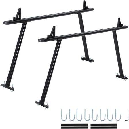 Mescukay 35–71" Adjustable Truck Ladder Rack, Aluminum Pickup Bed Rack, 1000 lbs Heavy-Duty Utility Rack with No-Drill j-Bolts, Weatherproof Two-Bar System for Kayaks, Lumber