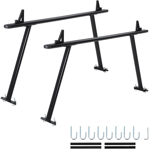 Mescukay 35–71" Adjustable Truck Ladder Rack, Aluminum Pickup Bed Rack, 1000 lbs Heavy-Duty Utility Rack with No-Drill j-Bolts, Weatherproof Two-Bar System for Kayaks, Lumber