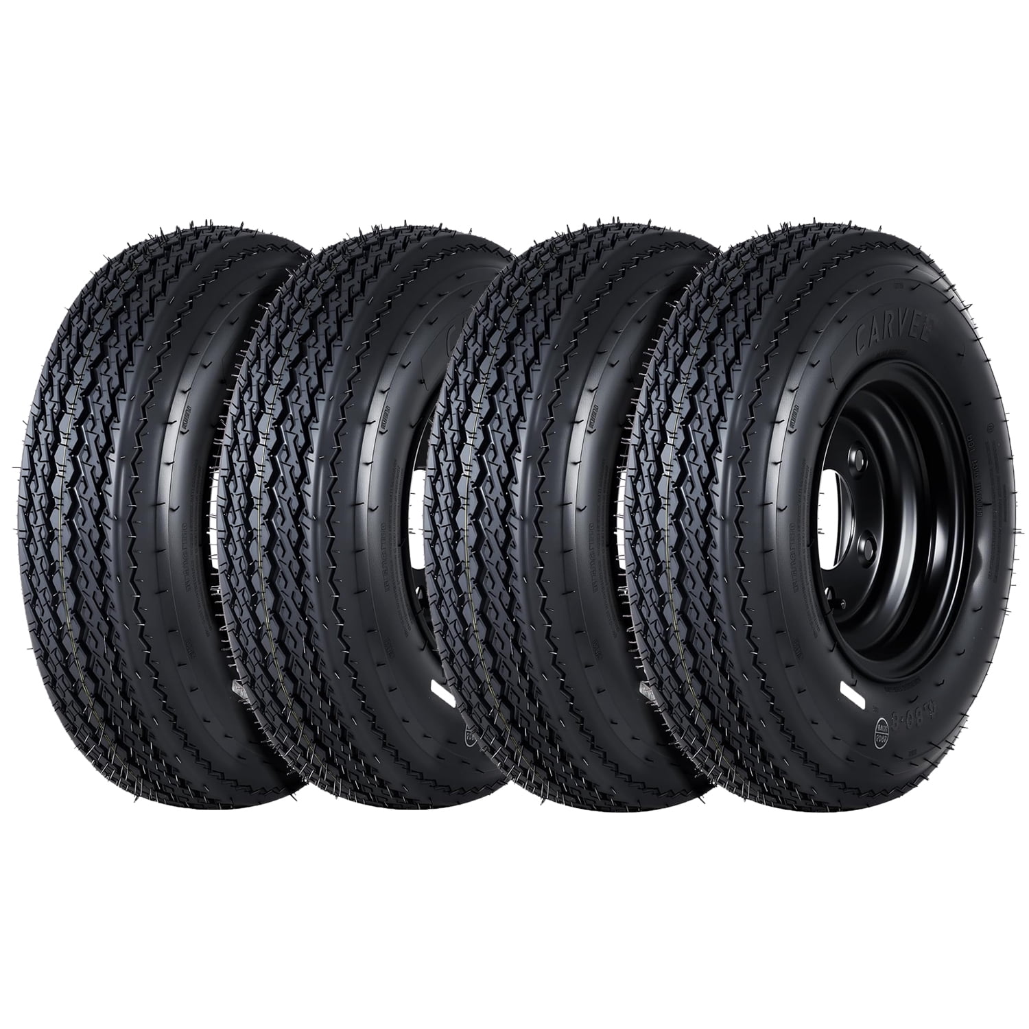 Mescukay 4-Pack Trailer Tire on Rim 4.80-8 480-8 4.80x8 Trailer Tires ...