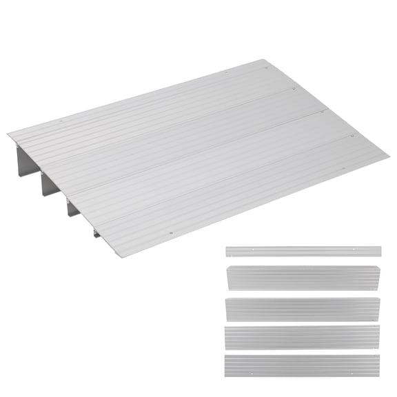Mescukay 4" Rise Door Threshold Ramp, Aluminum Entry Ramp for Wheelchair Scooters, 700 LBS Load Capacity