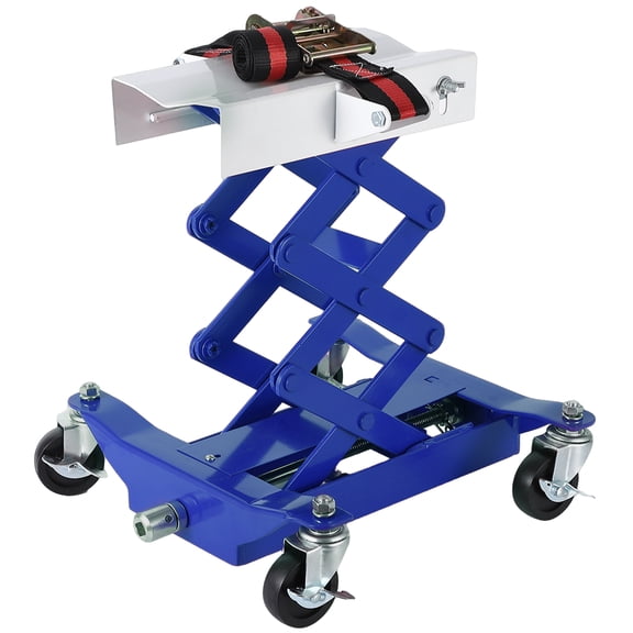 Mescukay 450 LBS Low Profile Transmission Jack, Heavy-Duty Auto Repair Lift with 7"-23" Height Range, 2M Safety Straps & 4 Brake Wheels for Safe, Smooth Repairs