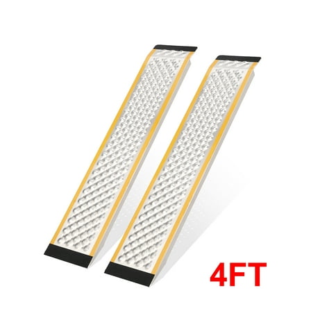 Mescukay 4ft Aluminum Lawn Mower Ramps Set of 2, Anti-Slip Loading Ramps with Punch Plate Surface, 880 lbs Capacity, 47" x 9"