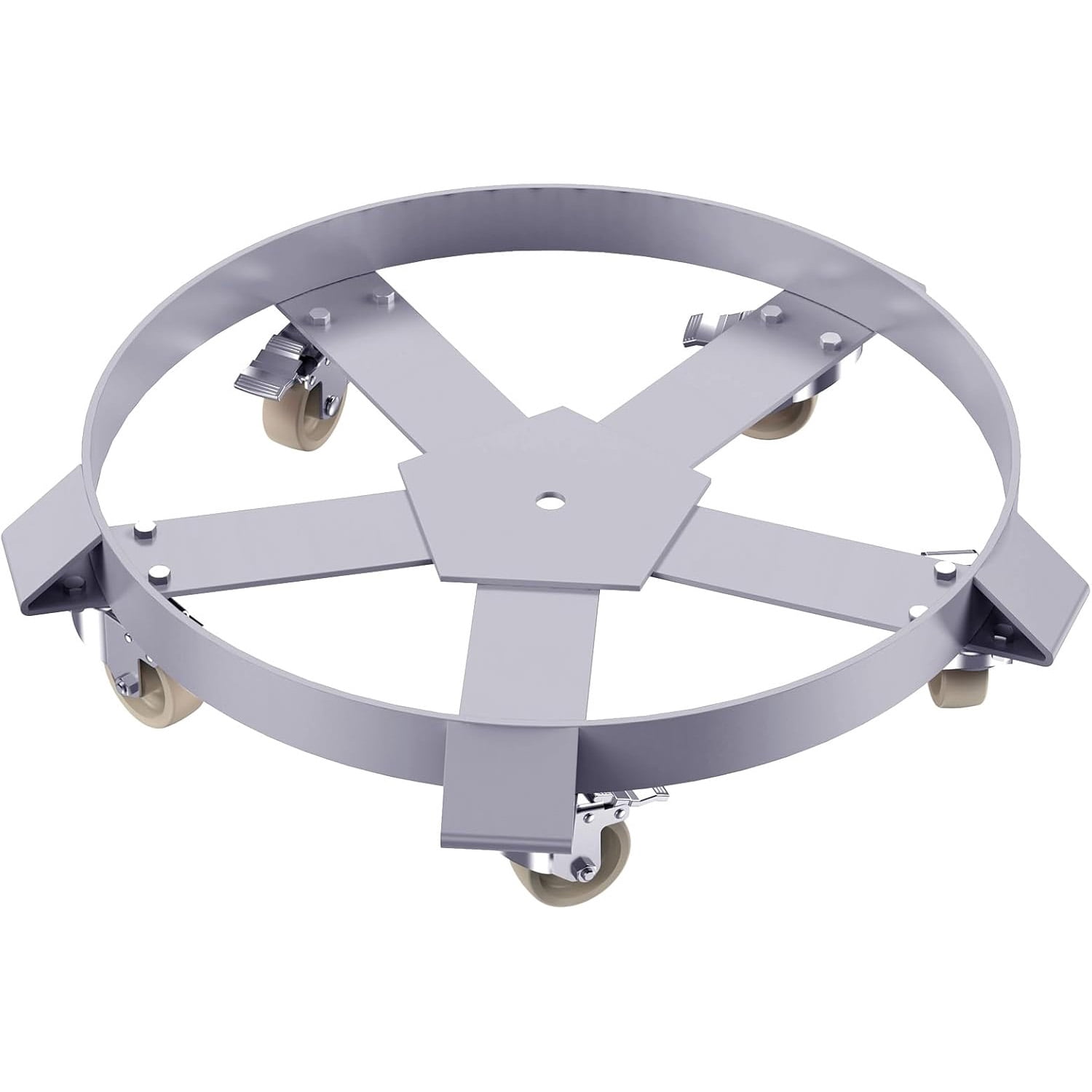 Mescukay 55 Gallon Steel Drum Dolly, Heavy Duty 1000lbs Load Capacity, Barrel Dolly Cart Drum Caddy, Hand Truck Dollies with Steel Frame 4 Swivel Casters Wheel, for Warehouse Drum