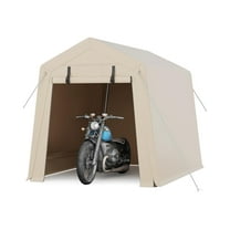 Mescukay 6x8 FT Portable Outdoor Storage Shed with 2 Roll-Up Zipper Doors & Vents, 240G Heavy-Duty Shelter Waterproof PE Tarp, UV-Resistant Carport for Motorcycle, Firewood, Tools