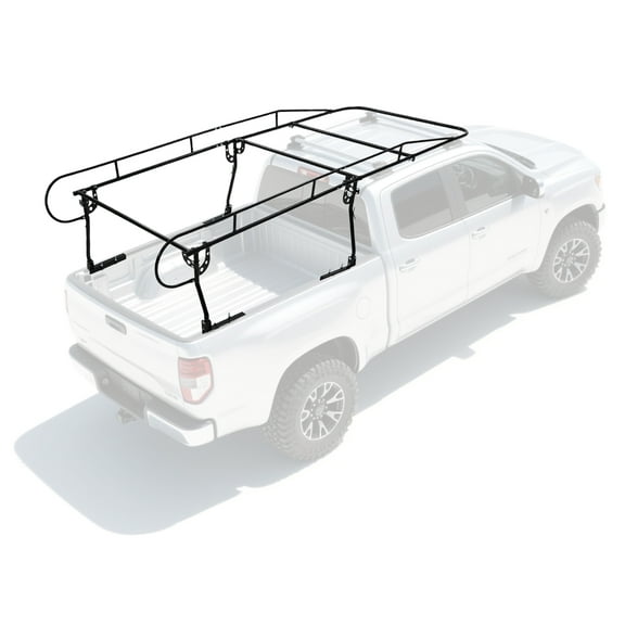 Mescukay Adjustable Truck Bed Rack, 1000 LBS Heavy-Duty Steel Full-Size Truck Ladder Rack Utility Kayak Truck Rack, Black