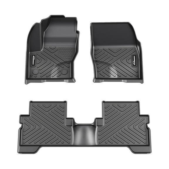Mescukay Floor Mats for 2013-2019 Ford Escape & 2013-2018 C-Max, TPE All Weather Custom Fit 1st and 2nd Row Floor Liner, Black
