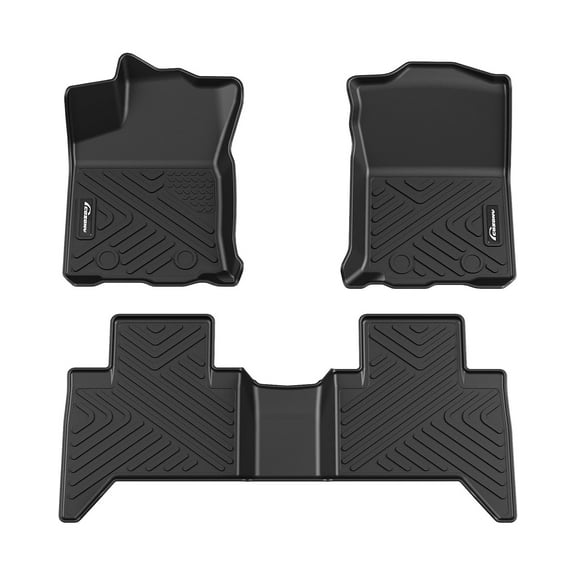 Mescukay Floor Mats for 2018-2023 Toyota Tacoma Double Cab, TPE All Weather Custom Fit Front 1st & 2nd Row Floor Mats Liner