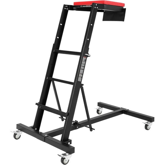 Mescukay Foldable Topside Automotive Creeper, 45.7"-66.3" Adjustable Height 400lbs Capacity Engine Creeper with Padded Deck & Locking Swivel Casters for Garage Workshop Repair Maintenance