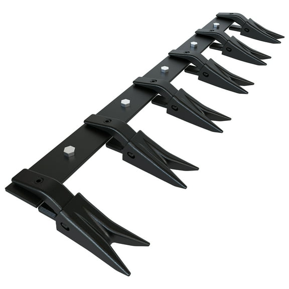 Mescukay Heavy Duty 49" Bucket Tooth Bar Designed for Sub-Compact Tractors, No Drilling Required, Fits 1/2-inch or Smaller Bucket Cutting Edges, Durable Finish