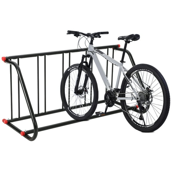 Mescukay Outdoor Steel Bike Rack, 60" Floor Bike Rack for 5 Bikes, Grid Bike Rack, Commercial Bike Rack  for Garages Streets Yards Bike Event