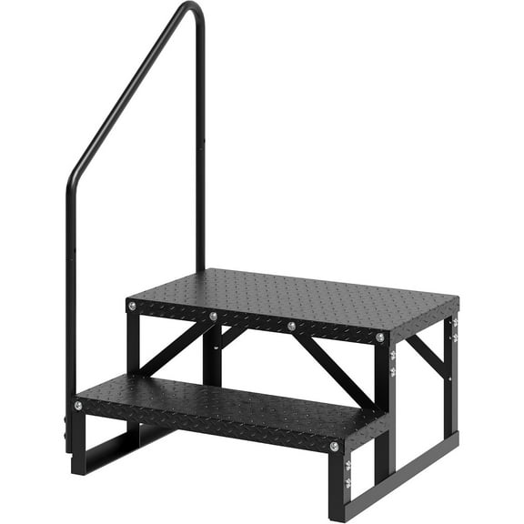 Mescukay RV Steps with Handrail, Hot Tub Steps with Handrail, Portable Pool Ladder, 660 lbs Load Capacity RV Stairs for Camper, Hot Tub, Porch, SPA, Pool, Mobile Home