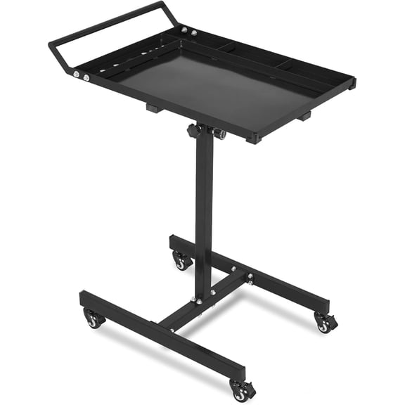 Mescukay Rolling Work Table - Heavy Duty Steel Adjustable Work Table with Wheels,Mobile Workbench for Garage, Workshop, DIY, 220 LBS Load Capacity