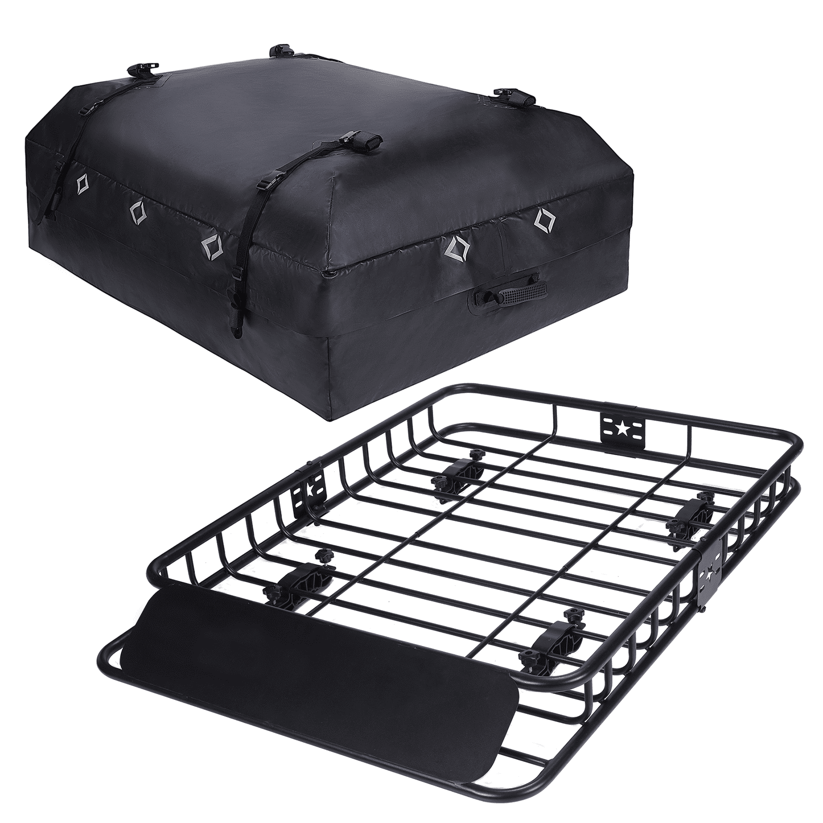 Mescukay Roof Rack, 51 x 36 inch Rooftop Cargo Carrier, 200LBS Weight Capacity Heavy Duty Roof Rack Basket, Car Top Luggage Holder for SUV and Pick (Cargo Rack with Cargo Bag)