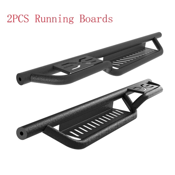Mescukay Running Boards w/2 Stairs Design All-Steel Build, Bolt-on Side Steps Compatible with 1997-2006 Wrangler TJ 2 Door, Black Powder Coated Nerf Bar