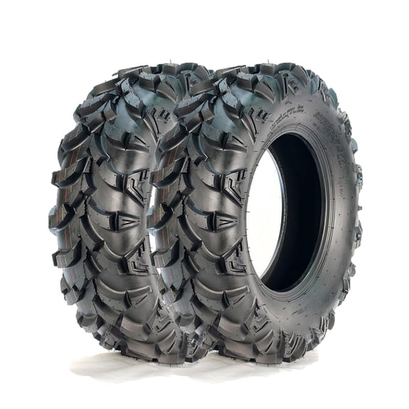 Mescukay Set of 2 ATV UTV Tire 22x10-9 ATV Mud Tires 22x10x9 Sport All Terrain 4 Ply Tubeless Tires 16mm Deep Tread