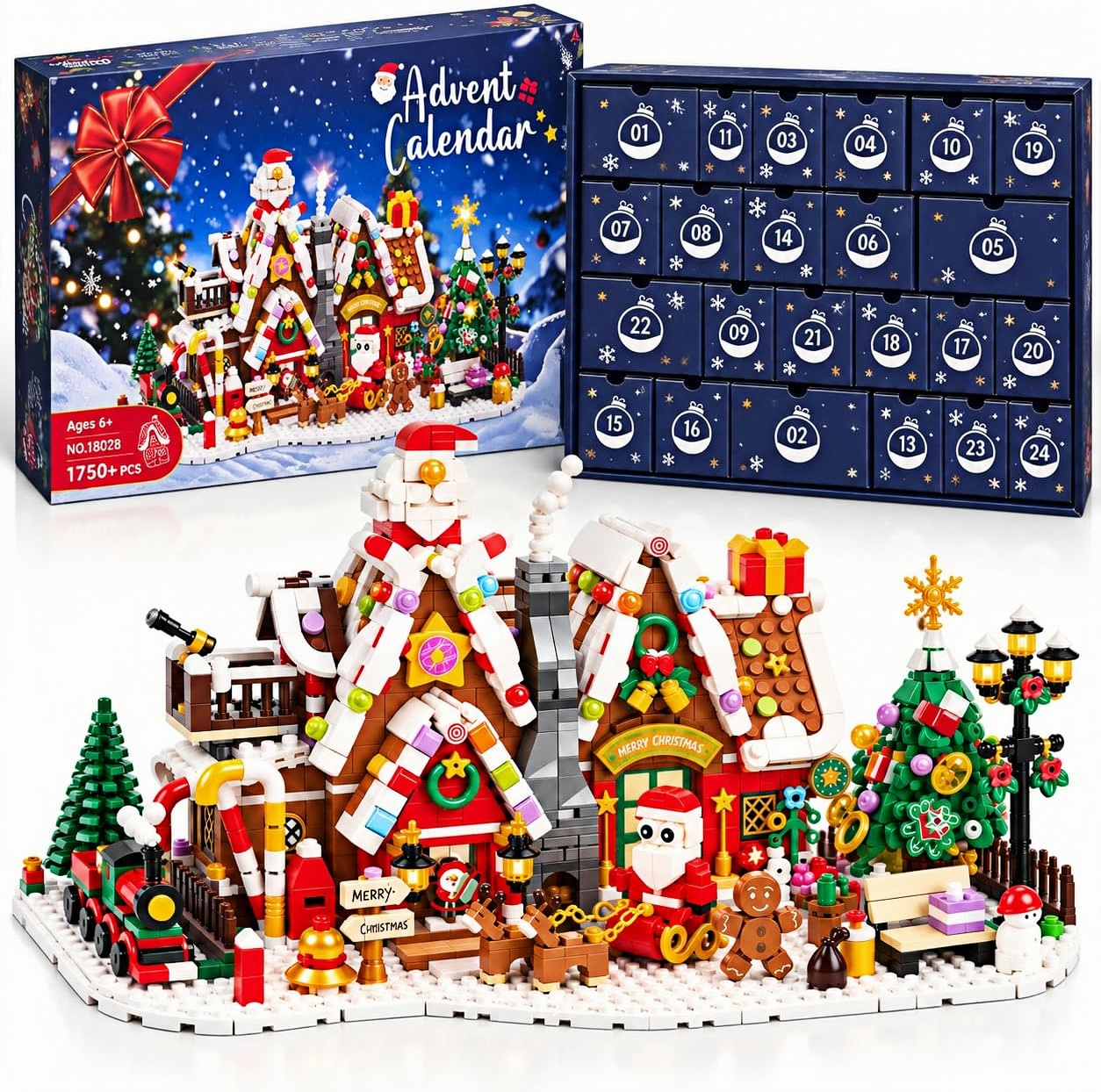 Mesemi Advent Calendar 2026 for Kids, Christmas 24 Day Advent Calendar, 1750Pcs Gingerbread House Building Blocks, Christmas Holiday Gift for Boys Girls