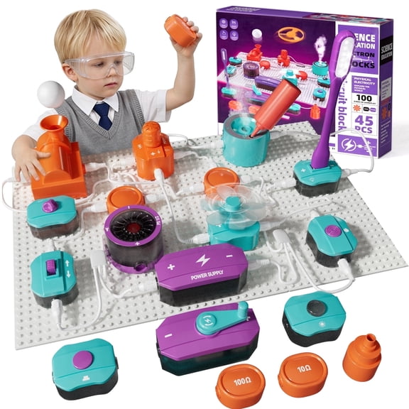 Mesemi STEM Science Kits for Kids Ages 5 6 7 8 9 10 11 12 Boys Girls, Electronics Exploration Kit for Kids, 450+ Projects, 45 Parts Circuit Kit, Educational Toys, Christmas Birthday Gift for Kids