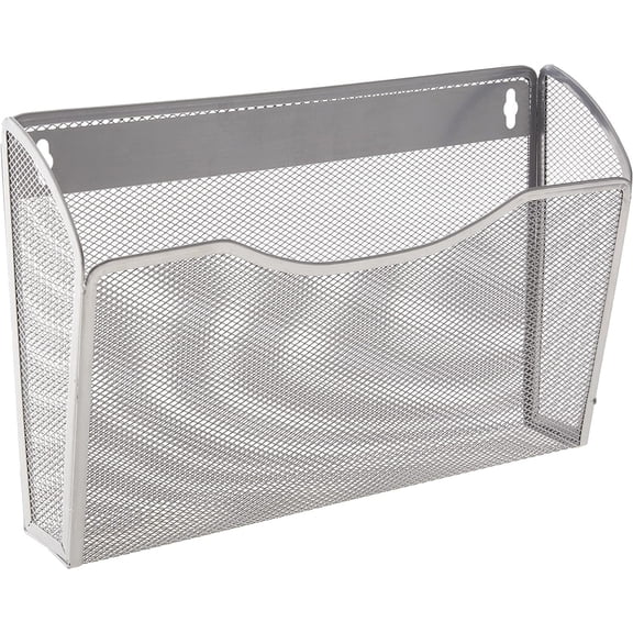 Mesh 1 Pockets File Organizer Hanging File Organizer Vertical Wall File Organizer Holder Rack (Sliver)