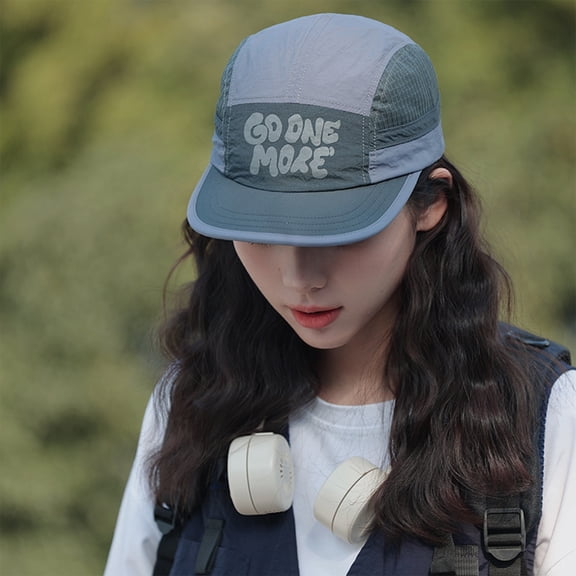 Mesh 5 Panel Baseball Cap Summer Short Brim Hats for Men Women Breathable Lightweight Hat Umpire Cadet Cap Gray