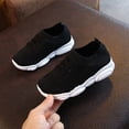 thumbnail image 1 of Mesh Athletic Trainers, Toddler Baby Girls Boys Tennis Walking Barefoot Slip On Shoes 18-24 Months Summer Soft Sole Flexible Cheer Shoes Breathable Outdoor Soccer Rubber Sneakers, Black 4.5C, 1 of 5