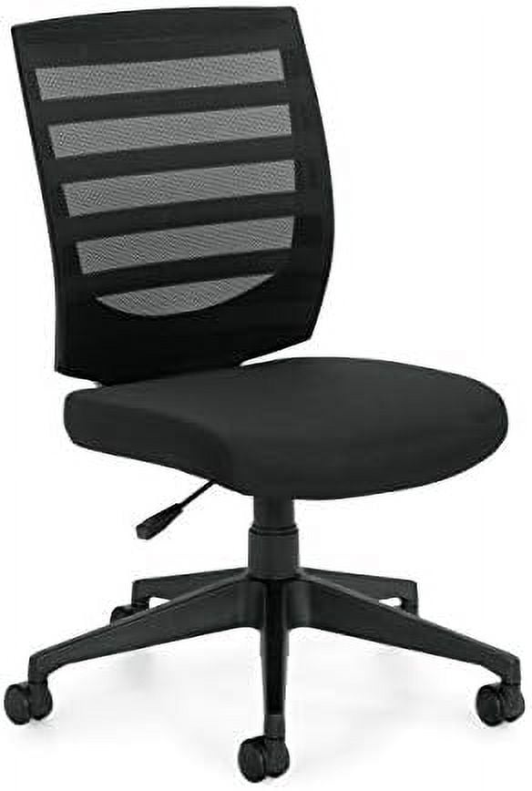 Mesh Back Armless Task Chair With Black Fabric Seat OTG11922B