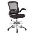 thumbnail image 1 of Mesh Back Drafting Fabric Chair with Adjustable Foot Ring and Padded Flip Arms, 1 of 4