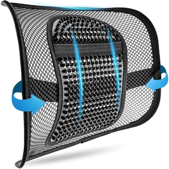 Mesh Back Lumbar Support, Back Support Seat Cushion with Breathable Mesh for Office Chairs Car 12" x 16"