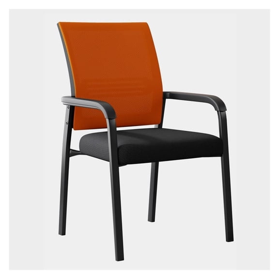 Mesh Back Stacking Arm Chairs Waiting Room Chair with Upholstered Fabric Seat and Ergonomic Lumber Support for Office School Church Guest Reception