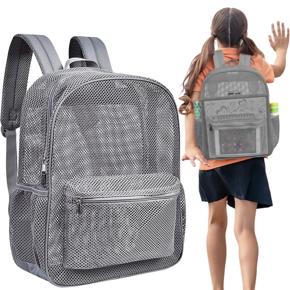 Mesh Backpack, Dienrx Lightweight Fold‑Portable Backpack, Padded Strap, Breathable Mesh Daypack For Men Women Sports, Travel, Work, Daily Use