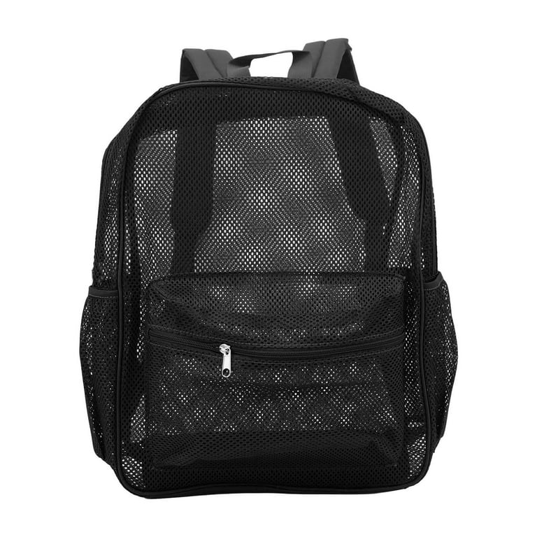 Mesh Backpack Heavy Duty Lightweight Large Capacity Washable See Through Backpack for Swimming Beach Sports with Adjustable Straps black Walmart