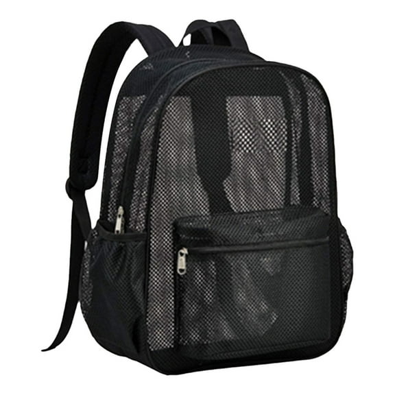 Mesh Backpack See Through Heavy Duty Backpack, Breathable Transparent Bag for College School Travel Outdoor Sports, Adjustable Straps