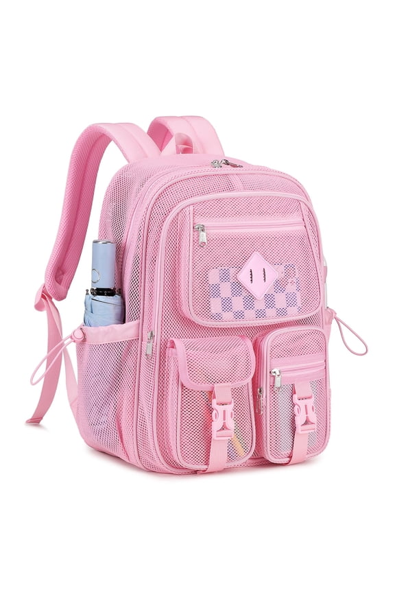 Mesh Backpack for Daily Heavy Duty See Through Net Bookbag Teen Semi-Transparent Net Back Pack for Beach Swimming Sports Work Travel