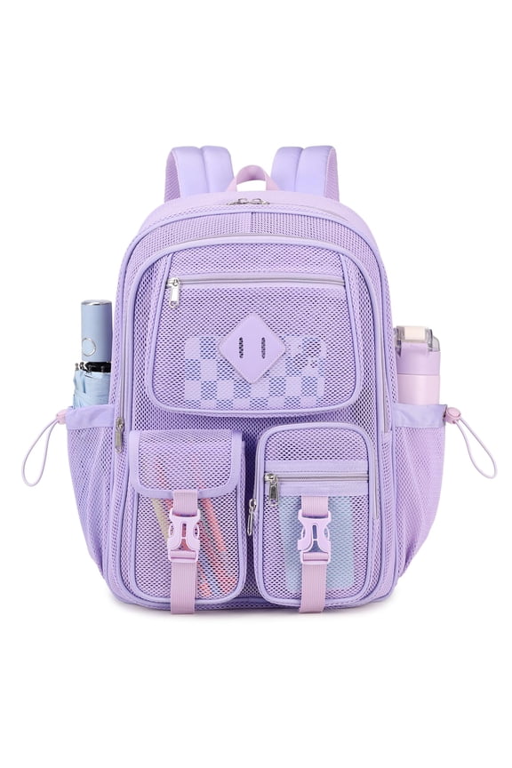 Mesh Backpack for Daily Heavy Duty See Through Net Bookbag Teen Semi-Transparent Net Back Pack for Beach Swimming Sports Work Travel