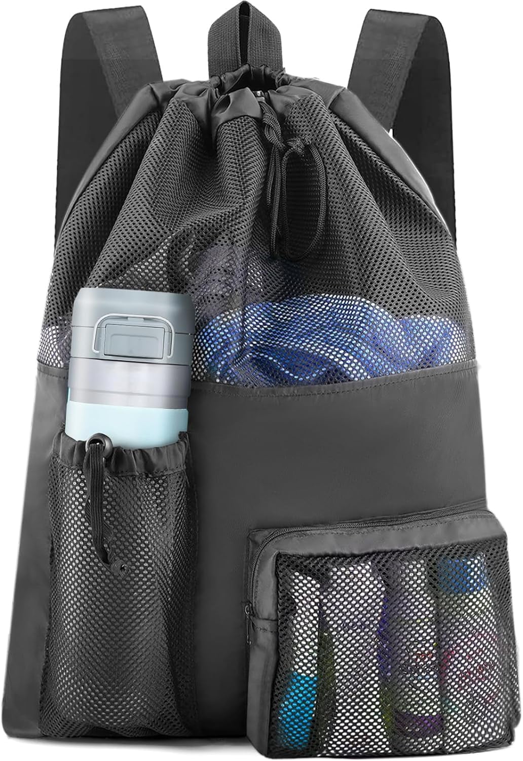 Mesh Bag Beach Backpack, Swimming Bags for Swimmers,Waterproof Mesh