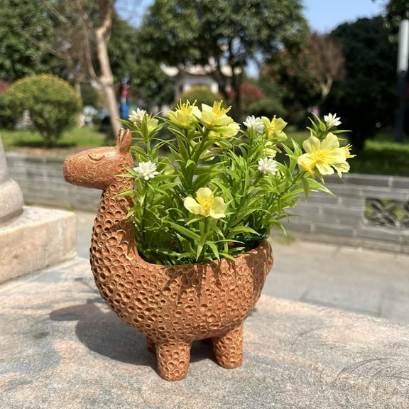 Style Cute Deer Flowerpot Resin Statue Flowerpot Indoor And Outdoor Decoration