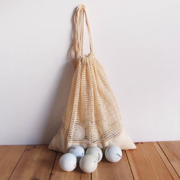 Burlap Fabric Cotton Mesh Drawstring Bags with Fabric Trim, 6 x 10 Inch, 12 Pack Reusable Storage Bags