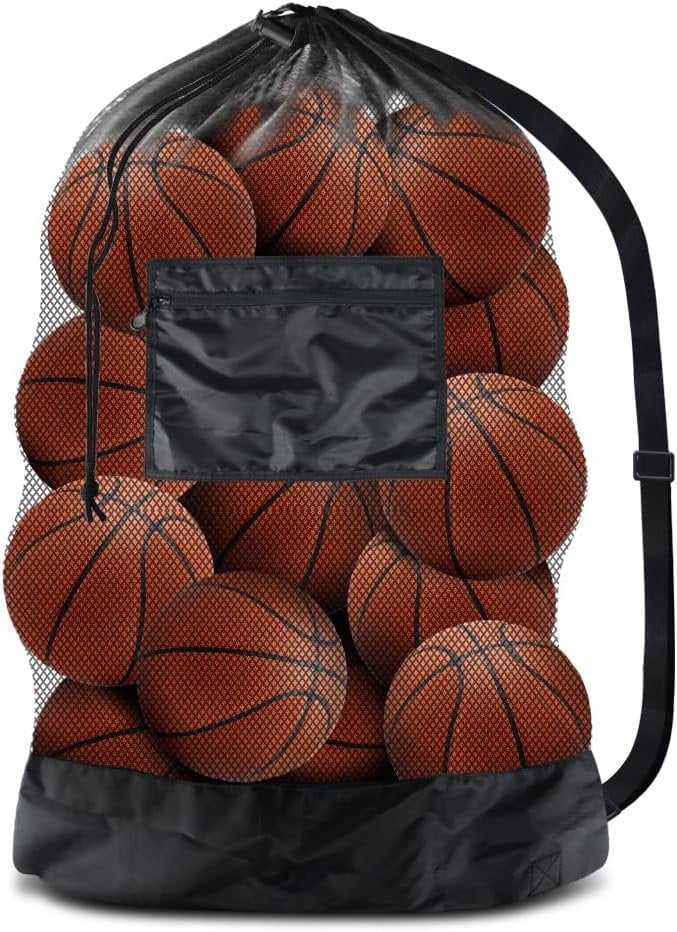 Mesh Ball Bag, Drawstring Socce Bag for , Use for Basketball, Volleyball, Baseball, Mesh Equipmenbag with Adjustable and Portable Strap