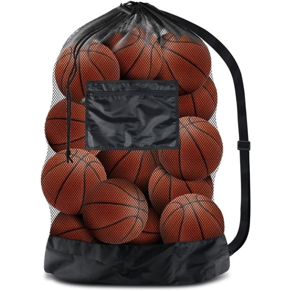 Mesh Ball Bag, Drawstring Socce Bag for , Use for Basketball, Volleyball, Baseball, Mesh Equipmenbag with Adjustable and Portable Strap