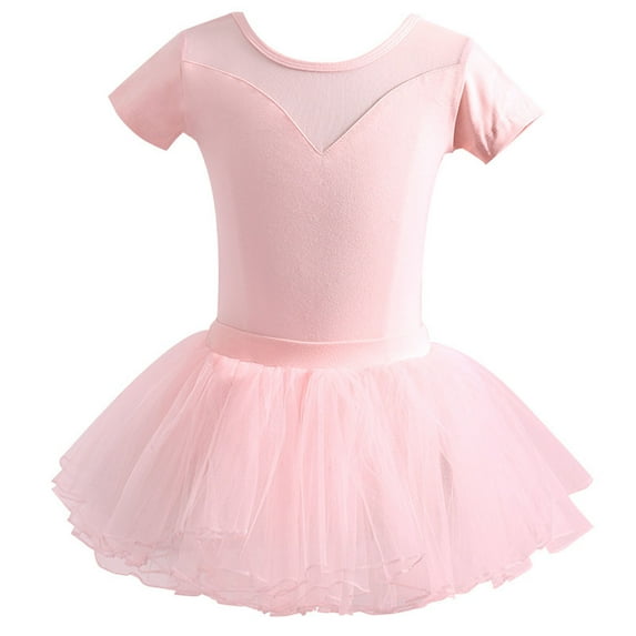 Mesh Ballet Dance Dress Leotards with Tutu Skirts for Girls Toddler Dance Costumes Outfit for Kids 3-18 Years