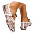 thumbnail image 1 of Mesh Ballet Flats for Women Buckle Strap Comfy Casual Office Fishnet Ballerina Flat Shoes, 1 of 9