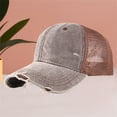 thumbnail image 1 of Mesh Baseball Cap for Women Men Pure Color Washed Cotton Distressed Baseball Cap Mesh Back Hat Trucker Hiking Hat Fashion Mesh Breathable Baseball Cap Beach Adjustable Baseball Cap, 1 of 4