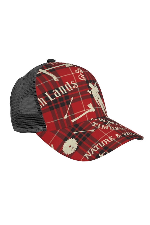 Mesh Baseball Caps Trucker Sun Hat Adjustable Fashion Snapback, Lumberjack Woodsman North