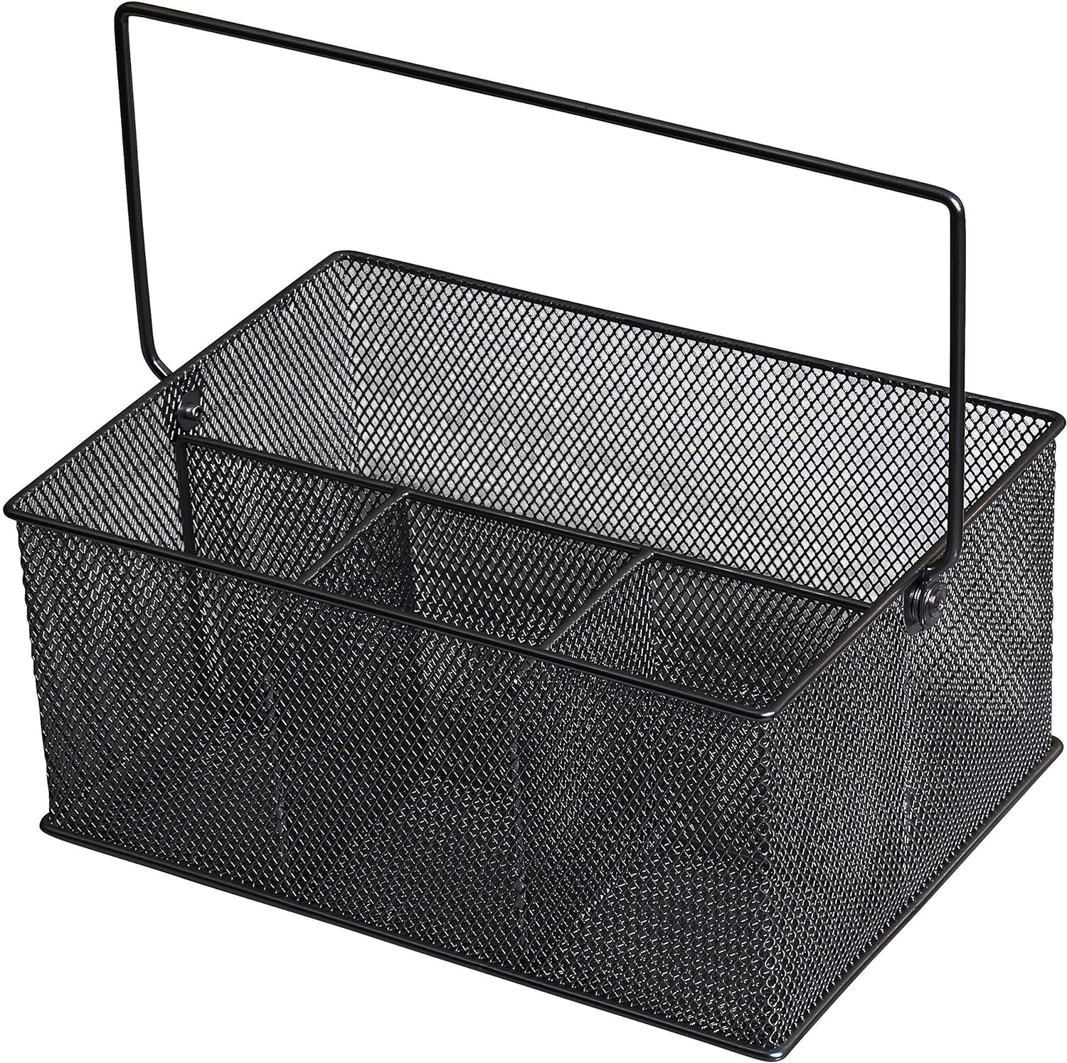 Mesh Basket Utensil Holder & Picnic Silverware Caddy Organizer With