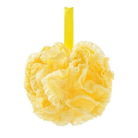 Mesh Bath Sponge Net Mesh Ball Kids Adult Shower Bathing Body Cleaning Tool(Yellow)