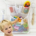 thumbnail image 1 of Mesh Bath Toy Organizer with 2 Suction Cup Hooks, Bathtub Net Bag, Wall Mounted Storage Bag Toy Holder for Bedroom Bathroom Shower Caddy, 1 of 4