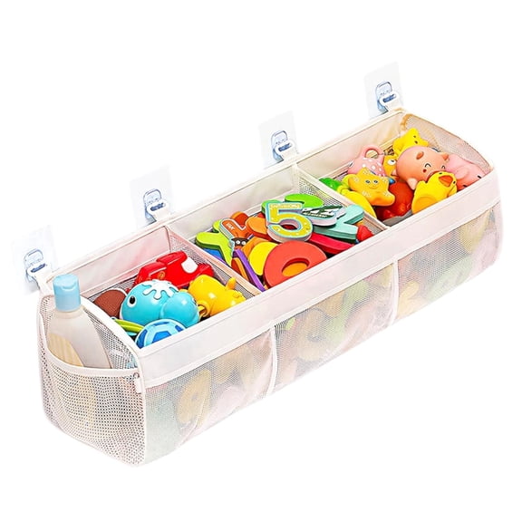LAPTOM MAX Durable Bath Toy Storage Holder in Bright Colour with 3 Compartments and Large Openings for Organizing Kids' Bath Toys