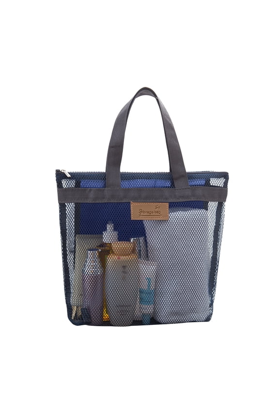 Mesh Beach Bag - 30x28cm, Zippered & Lightweight - for Beach, Swimming Pool & Outdoor Activities